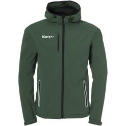 Kurtka softshell Kempa. Czarne kurtki sportowe damskie Kempa, l, bez wzorów, z materiału, bez ramiączek, z kapturem. Za 426.85 zł.