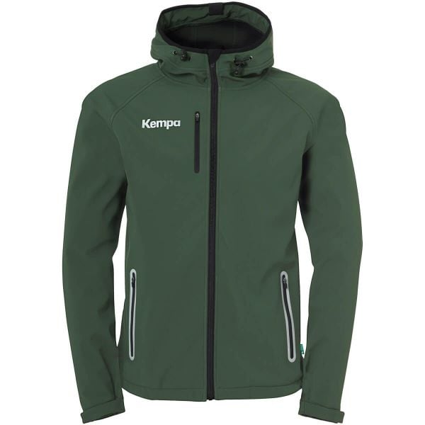 Kurtka softshell Kempa. Czarne kurtki sportowe damskie Kempa, s, bez wzorów, z materiału, bez ramiączek, z kapturem. Za 435.60 zł.