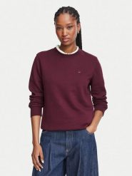 Tommy Jeans Bluza DW0DW19959 Bordowy Regular Fit. Czerwone bluzy damskie Tommy Jeans, xxs, bez wzorów, z jeansu, bez ramiączek, bez kaptura. Za 289.99 zł.