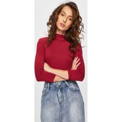 Answear - Bluzka. Brązowe bluzki damskie ANSWEAR, m, bez wzorów, z dzianiny, bez kołnierzyka, bez ramiączek. Za 49.90 zł.