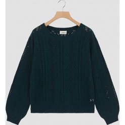 Sweter w kolorze granatowym. Niebieskie swetry nierozpinane damskie Rodier, bez wzorów, bez kołnierzyka, bez ramiączek. W wyprzedaży za 172.95 zł.