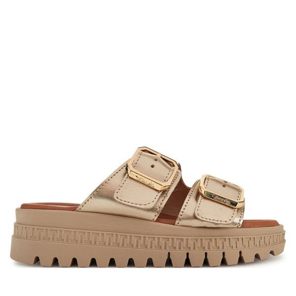 Klapki Tamaris. Żółte klapki damskie Tamaris, bez wzorów, bez obcasa, bez zapięcia. Za 305.99 zł.