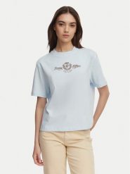 Tommy Hilfiger T-Shirt Crest WW0WW48713 Niebieski jasny Relaxed Fit. Niebieskie t-shirty damskie Tommy Hilfiger, s, bez wzorów, z bawełny, bez kołnierzyka, bez ramiączek. Za 249.99 zł.