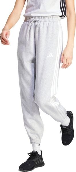 Spodnie damskie adidas Essentials 3-Stripes Fleece Loose-Fit szare IN6178 L. Szare spodnie dresowe damskie Adidas, bez wzorów, sportowe. Za 201.42 zł.