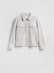 Kurtka koszulowa - jasnoszary. Szare kurtki męskie Reserved, l, bez wzorów, z bawełny, bez kaptura. Za 199.99 zł.