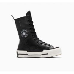 Tenisówki Converse Chuck 70 Plus Xhi Leather. Czarne trampki i tenisówki damskie Converse, bez wzorów, z materiału, przed kolano, bez zapięcia. Za 590.00 zł.