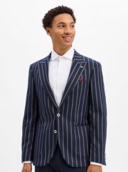 Finshley & Harding London marynarka Mężczyźni niebieski, 56. Niebieskie garnitury męskie Finshley & Harding London, m, bez wzorów, z syntetyku, eleganckie. Za 699.95 zł.