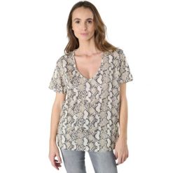 Koszulka damska Le Temps des cerises Argent. Szare bluzki damskie Le Temps Des Cerises, bez wzorów, bez kołnierzyka, bez ramiączek. W wyprzedaży za 157.00 zł.