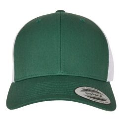 Dwukolorowa Czapka Trucker Retro. Brązowe czapki damskie FLEXFIT, bez wzorów, retro. Za 51.99 zł.