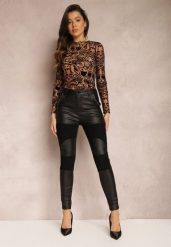 Czarne Spodnie Skinny z Imitacji Skóry Egal. Czarne spodnie materiałowe damskie Renee, bez wzorów, z jeansu, eleganckie. Za 59.99 zł.