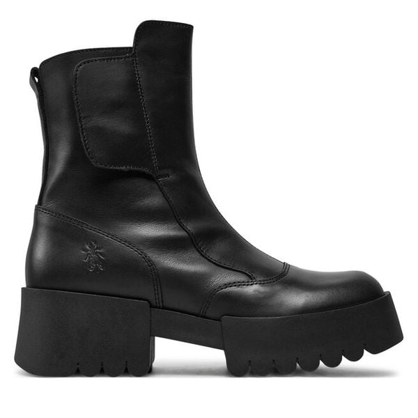 Botki Fly London. Czarne botki damskie Fly London, bez wzorów, bez obcasa, na płaskiej podeszwie, bez zapięcia. Za 849.99 zł.