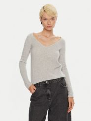 Hugo Sweter Shakilyna 50522533 Szary Slim Fit. Szare swetry nierozpinane damskie Hugo, l, bez wzorów, z wełny, bez kołnierzyka, bez ramiączek. Za 319.99 zł.