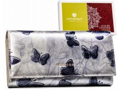 Portfel skórzany Peterson PTN 42122-BF srebrny. Szare portfele damskie Peterson, ze skóry. Za 117.99 zł.