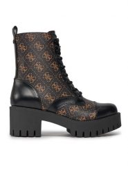 Guess Botki FL8WAP FAL10 Brązowy. Brązowe botki damskie Guess, z aplikacjami, ze skóry, bez obcasa, na słupku, bez zapięcia. Za 719.99 zł.