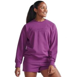 Bluza damska 2XU Motion French Terry Crew. Białe bluzy damskie 2XU, m, bez wzorów, z polaru, bez ramiączek, bez kaptura. Za 377.00 zł.