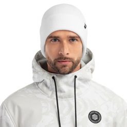 Czapka zimowa beanie męska Snowflake. Białe czapki męskie SIROKO, na zimę, bez wzorów, z tkaniny. W wyprzedaży za 84.00 zł.