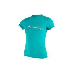 Koszulka damska O'Neill wetsuits Basic Skins. Niebieskie bluzki damskie O'Neill, bez wzorów, eleganckie, bez kołnierzyka, bez ramiączek. Za 154.50 zł.