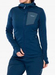 Bluza damska superflux hoody women-tempest blue 10 (s) RAB. Niebieskie bluzy damskie Jack Wolfskin, s, bez wzorów, bez ramiączek, bez kaptura. Za 489.63 zł.