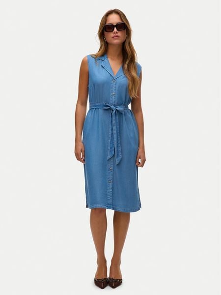 Vero Moda Sukienka letnia Bree 10304888 Niebieski Regular Fit. Niebieskie sukienki damskie Vero Moda, na lato, s, bez wzorów, z lyocellu, bez kołnierzyka, bez ramiączek. Za 179.99 zł.