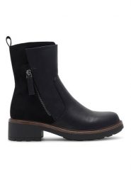 Clara Barson Botki WS5658-07 Czarny. Czarne botki damskie Clara Barson, bez wzorów, z materiału, bez obcasa, na płaskiej podeszwie, bez zapięcia. Za 159.99 zł.