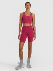 4F Legginsy kolarki treningowe damskie - czerwone XS. Czerwone legginsy sportowe damskie 4F, s, bez wzorów, z dzianiny, z podwyższonym stanem, krótkie, na fitness i siłownię. Za 99.99 zł.