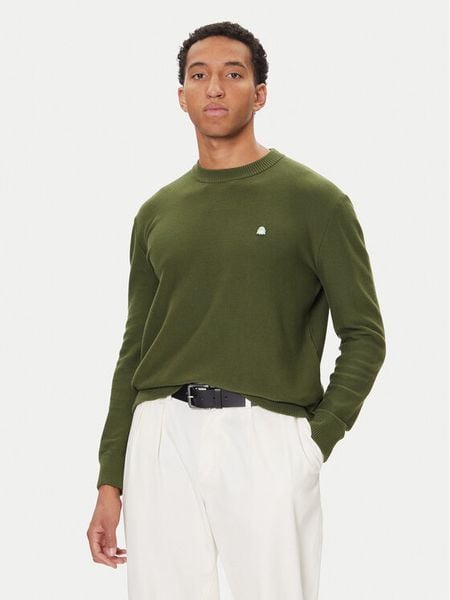 United Colors Of Benetton Sweter 1V4KU10AF Zielony Regular Fit. Zielone swetry męskie United Colors Of Benetton, l, bez wzorów, z bawełny, bez kołnierzyka, bez ramiączek. Za 339.99 zł.