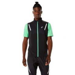 Kurtka treningowa męska Asics Liteshow. Czarne kurtki męskie Asics, m, bez wzorów, sportowe, bez kaptura. Za 349.99 zł.
