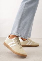 Żółte Sneakersy w Stylu Kultowych Tenisówek Genenor. Żółte obuwie sportowe damskie Born2be, bez wzorów, z dresówki, bez zapięcia, tenisowe. Za 99.99 zł.