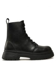 Guess Trapery Palermo Boot FMFPAL ELE11 Czarny. Czarne buty zimowe męskie Guess, z aplikacjami, ze skóry, bez obcasa, bez zapięcia. Za 389.99 zł.