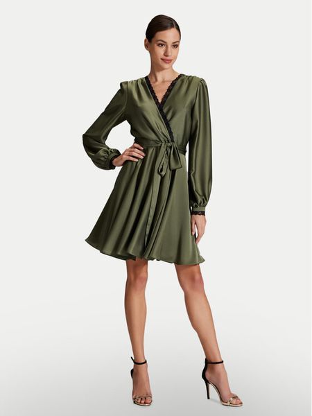 Swing Sukienka koktajlowa 5AH13000 Zielony Regular Fit. Zielone sukienki damskie Swing, bez wzorów, z syntetyku, wizytowe, bez kołnierzyka, bez ramiączek. Za 399.99 zł.