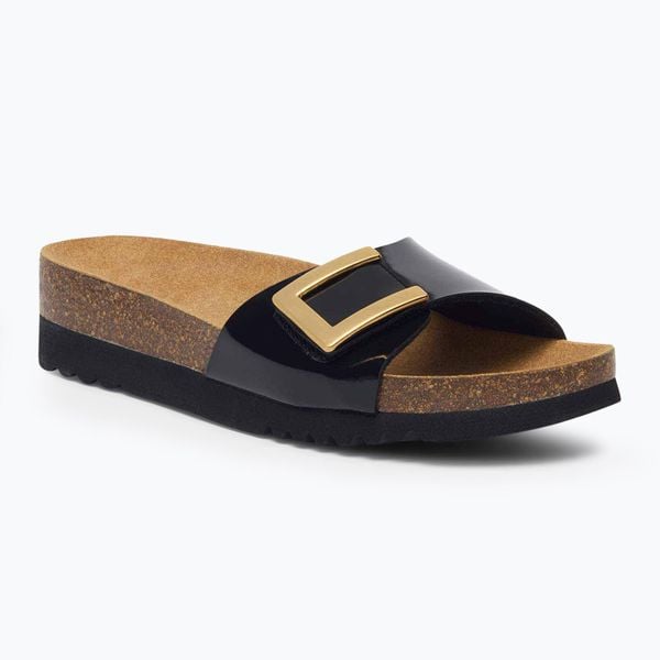 Klapki damskie Scholl Monterey Mule Med. Czarne klapki damskie Scholl, na lato, bez wzorów, z materiału, sportowe, bez obcasa, bez zapięcia. Za 249.99 zł.