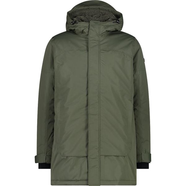 Parka z kapturem CMP. Szare parki męskie CMP, bez wzorów, z materiału, bez kołnierzyka, z kapturem. Za 472.25 zł.