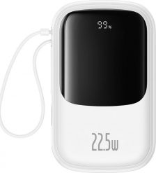 Powerbank Baseus Baseus Qpow Pro+ 20000mAh 22.5W z wbudowanym kablem USB-C i wyświetlaczem - biały. Białe powerbanki Baseus. Za 117.86 zł.
