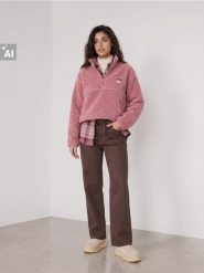 Bluza oversize half zip z kieszeniami na zamek - fioletowy. Fioletowe bluzy damskie Sinsay, l, bez wzorów, bez ramiączek, bez kaptura. Za 59.99 zł.