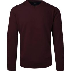 Sweter Bordowy Wełniany w Serek, V-neck, Męski, Cienki -HOVARD. Czerwone swetry męskie Hovard, m, bez wzorów, z tkaniny, biznesowe, bez kołnierzyka, bez ramiączek. Za 135.00 zł.