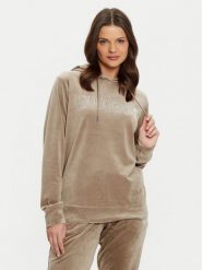 Guess Bluza V4RQ25 KBXI2 Brązowy Regular Fit. Brązowe bluzy damskie Guess, s, z aplikacjami, z syntetyku, bez ramiączek, bez kaptura. Za 189.99 zł.