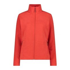Damska polarowa kurtka turystyczna CMP. Czerwone kurtki sportowe damskie CMP, bez wzorów, z polaru, bez ramiączek, bez kaptura. Za 323.50 zł.
