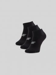 4F Skarpetki krótkie (3-pack) męskie - czarne 43-46. Czarne skarpety męskie 4F, bez wzorów, z bawełny. Za 49.99 zł.