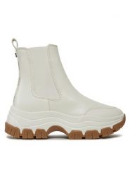 Guess Botki FL8BEO ELE12 Écru. Botki damskie Guess, z aplikacjami, ze skóry, bez obcasa, na płaskiej podeszwie, bez zapięcia. Za 599.99 zł.