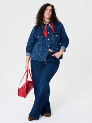 Jeansy wide leg high waist - granatowy. Niebieskie jeansy damskie Sinsay, bez wzorów, z jeansu, z podwyższonym stanem. Za 59.99 zł.