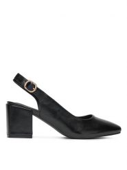 Clara Barson Sandały WS23070-01 Czarny. Czarne sandały damskie Clara Barson, bez wzorów, ze skóry, bez obcasa, na słupku, bez zapięcia. Za 129.99 zł.