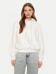 Guess Bluza W5RQ00 KBY51 Biały Regular Fit. Białe bluzy damskie Guess, xxl, z aplikacjami, z bawełny, bez ramiączek, bez kaptura. Za 239.99 zł.