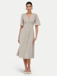 ONLY Sukienka codzienna Tizana 15373535 Beżowy Regular Fit. Brązowe sukienki damskie ONLY, na co dzień, s, bez wzorów, z bawełny, bez kołnierzyka, bez ramiączek, proste. Za 189.99 zł.