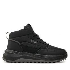 Trzewiki Lee Cooper. Czarne botki damskie Lee Cooper, bez wzorów, bez obcasa, na płaskiej podeszwie, bez zapięcia. Za 149.99 zł.