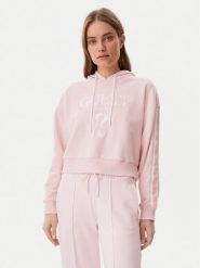 Guess Bluza V5GQ17 KCRT1 Różowy Regular Fit. Czerwone bluzy damskie Guess, xxs, z aplikacjami, z bawełny, bez ramiączek, bez kaptura. Za 219.99 zł.