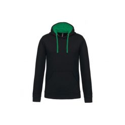 Kontrastowa bluza z kapturem Kariban. Czarne bluzy męskie KARIBAN, m, bez wzorów, z kapturem. Za 166.50 zł.