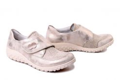 RIEKER 59552-62 beige, półbuty damskie. Brązowe półbuty damskie Rieker, na lato, bez wzorów, bez obcasa, bez zapięcia. Za 339.90 zł.