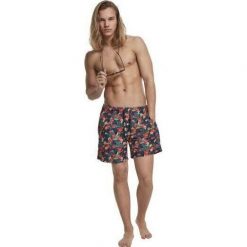 Kąpielówki wzorzyste duże rozmiary Urban Classic basic. Czarne kąpielówki męskie Urban Classics, m, bez wzorów. Za 175.50 zł.