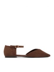 DeeZee Baleriny CEO-JD-J-18 Brązowy. Brązowe balerinki damskie DeeZee, bez wzorów, z materiału, bez obcasa, bez zapięcia. Za 119.99 zł.