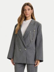 ViCOLO Marynarka TF0110 Szary Regular Fit. Szare marynarki i żakiety damskie ViCOLO, bez wzorów, z syntetyku, bez kołnierzyka, bez ramiączek. Za 909.99 zł.